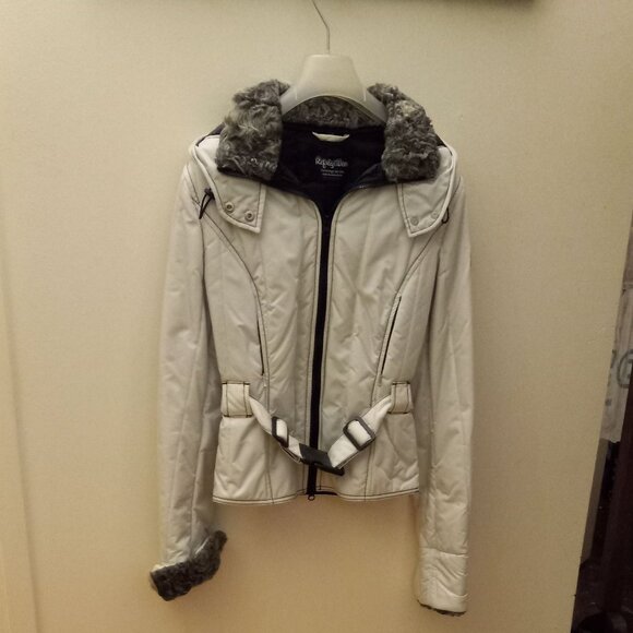 FALL / WINTER JACKET BELTED WHITE - Picture 1 of 6
